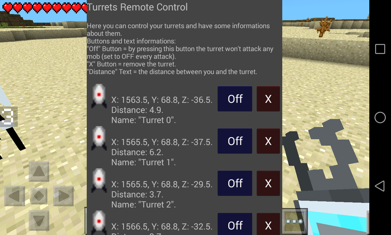 turrets remote control ui